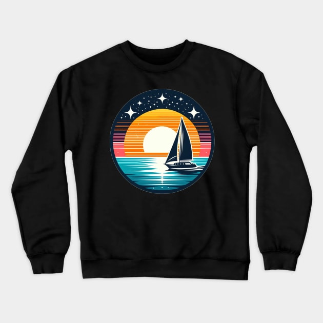 Sunset Sailing - Sailing for Nautical Enthusiasts Crewneck Sweatshirt by CP6Design